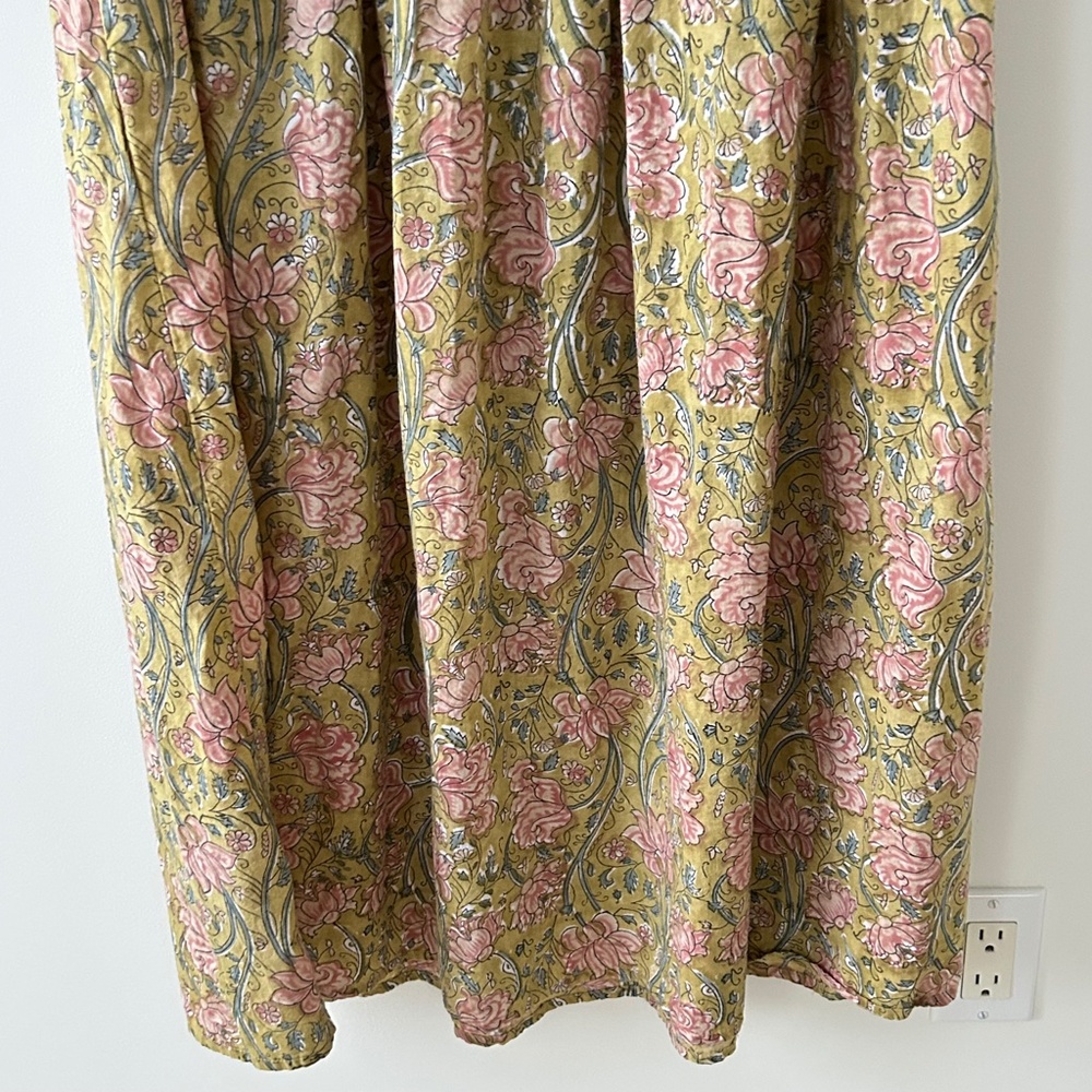 100% Cotton Green Floral Maxi Dress - Picture 12 of 16